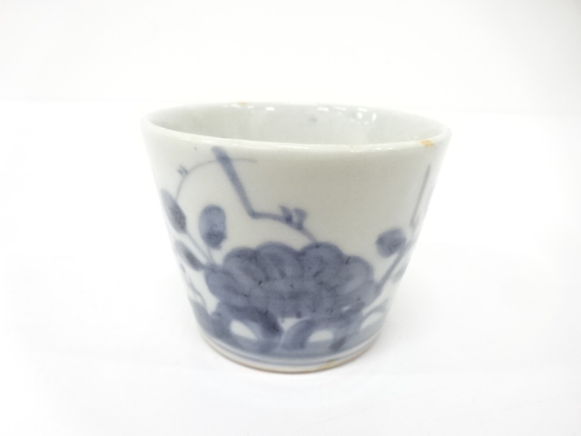 古伊万里　染付　花　蕎麦猪口